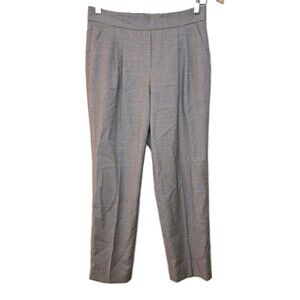 Aritzia Babaton Dress Plaid Pants Size 4 Elastic Waist Wool Made Brown Cropped